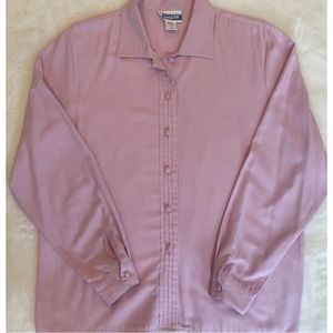 Vtg Pendleton Classic Womens Long Sleeve Button Down Dress Shirt Pink Sz 16 USA